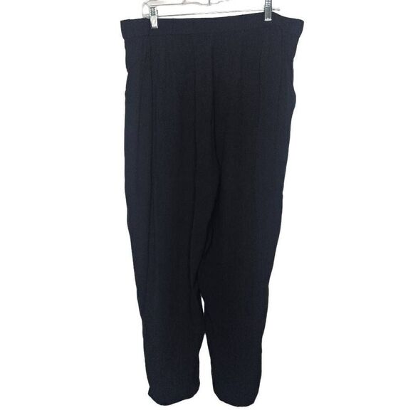 Eileen Fisher Black Silk Pull On Pants Pockets Size 1X - Picture 6 of 8
